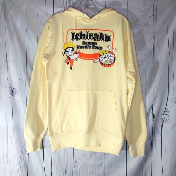 Naruto Other - Ichiraku Ramen Noodle Soup Yellow Hoodie NWT